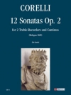 12のソナタ・Op.2（アルカンジェロ・コレッリ）（フルート二重奏+ピアノ）【12 Sonate Op. 2】