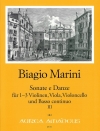 ソナタと舞曲・Op.22・Vol.3（ビアージョ・マリーニ）（弦楽五重奏+ピアノ）【Sonate e Danze Op. 22 - Volume III】