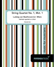 弦楽四重奏曲第1番・第一楽章（ベートーヴェン）（クラリネット四重奏）【String Quartet No. 1, Mvt. 1】