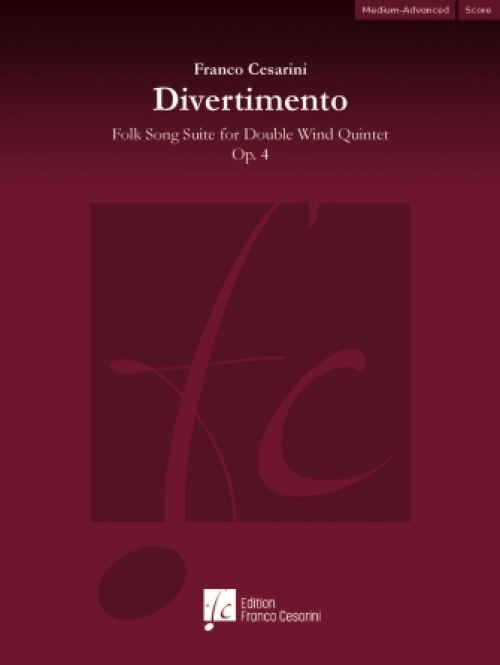 ディヴェルティメント・Op.4（フランコ・チェザリーニ）（スコアのみ） (木管十重奏)【Divertimento Op. 4】