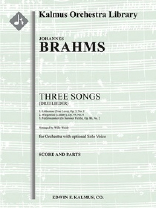 3つの歌（ヨハネス・ブラームス)（スコアのみ）【Three Songs (Drei Lieder)】