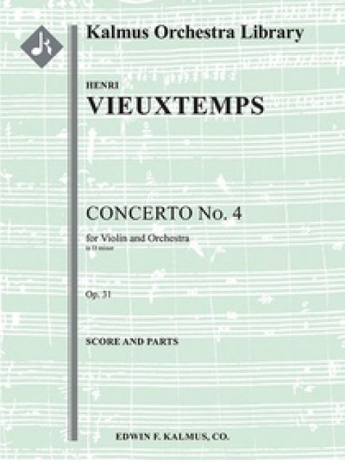 ヴァイオリン協奏曲第4番・ニ短調・Op.31（アンリ・ヴュータン）（スコアのみ）【Concerto for Violin No. 4 in D minor, Op. 31】