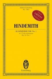 室内音楽第1番・Op.24・No.1（パウル・ヒンデミット）（スタディスコア）【Kammermusik No. 1 Op. 24 No. 1】