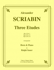 3つのエチュード（アレクサンドル・スクリャービン）（ホルン+ピアノ）【Three Etudes】