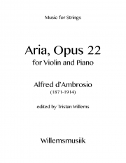 アリア・Op.22（アルフレード・ダンブロージオ）（ヴァイオリン+ピアノ）【Aria, Opus 22】