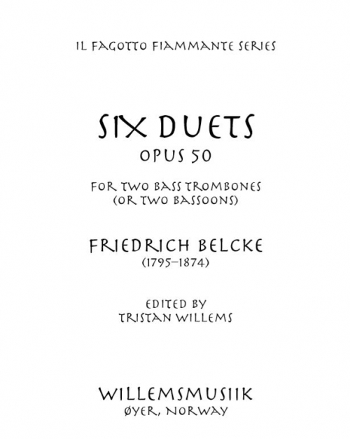 6つの小デュエット・Op.1（クリスティアン・ルートヴィヒ・ディーター）（バスーン二重奏）【Petit Duettinos (6), Opus 1】