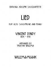 リート・Op.19 (ヴァンサン・ダンディ)（アルトサックス+ピアノ）【Lied, Opus 19】