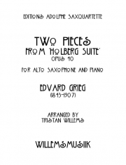 2つの小品「ホルベルク組曲」より（エドヴァルド・グリーグ）（アルトサックス+ピアノ）【Two Pieces from ‘Holberg Suite’, Opus 40】
