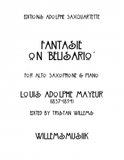 「ベリザリオ」による幻想曲（ルイ・アドルプ・マヨー）（アルトサックス+ピアノ）【Fantasie on Belisario】