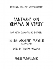 「ヴェルジーのジェンマ」による幻想曲（ルイ・アドルプ・マヨー）（アルトサックス+ピアノ）【Fantasie on ‘Gemma di Vergy’】