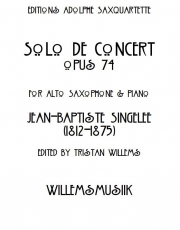 演奏会用ソロ・Op.74（ジャン＝バティスト・サンジュレー）（アルトサックス+ピアノ）【Solo de Concert, Opus 74】