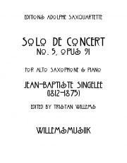 演奏会用ソロ・Op.91（ジャン＝バティスト・サンジュレー）（アルトサックス+ピアノ）【Solo de Concert, Opus 91】
