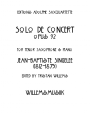 演奏会用ソロ・Op.92（ジャン＝バティスト・サンジュレー）（テナーサックス+ピアノ）【Solo de Concert, Opus 92】