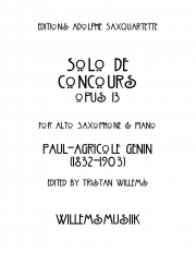 コンクール用ソロ・Op.13（ポール・アグリコール・ジュナン）（アルトサックス+ピアノ）【Solo de Concours, Opus 13】
