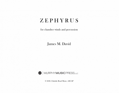 ゼフィルス（ジェイムズ・デヴィッド）（スコアのみ）【Zephyrus】