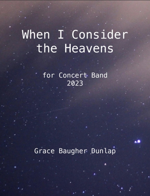 When I Consider The Heavens（グレイス・ボーガー）（スコアのみ）