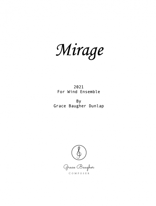 ミラージュ（グレイス・ボーガー）（スコアのみ）【Mirage】