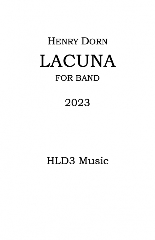 ラクーナ（ヘンリー・ドーン）（スコアのみ）【Lacuna】