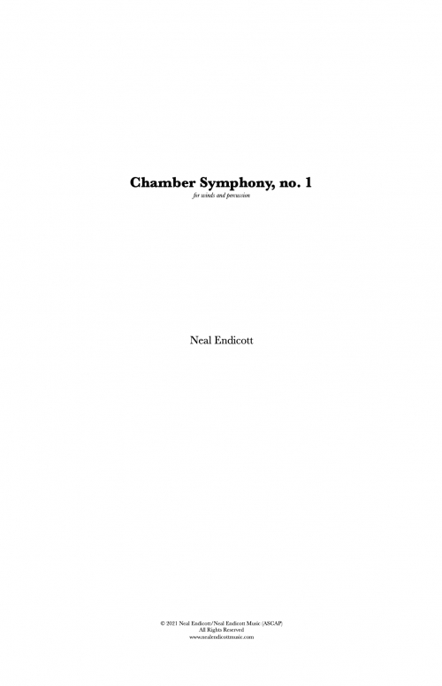 室内交響曲第１番（ニール・エンディコット）（スコアのみ）【Chamber Symphony No. 1】