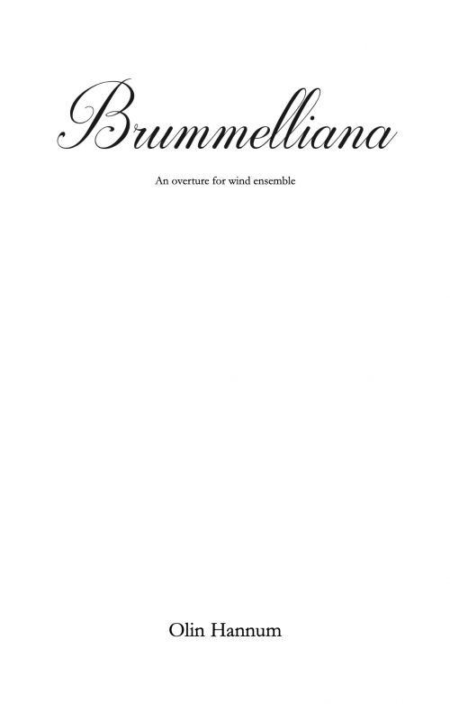 ブルムメリアナ（オーリン・ハナム）（スコアのみ）【Brummelliana】