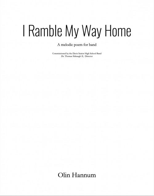 I Ramble My Way Home（オーリン・ハナム）（スコアのみ）