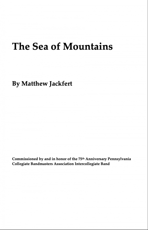山の海（マシュー・ジャックファート）（スコアのみ）【Sea Of Mountains】