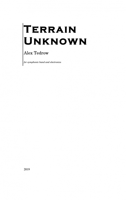 未知地域（アレックス・テドロフ）（スコアのみ９【Terrain Unknown】