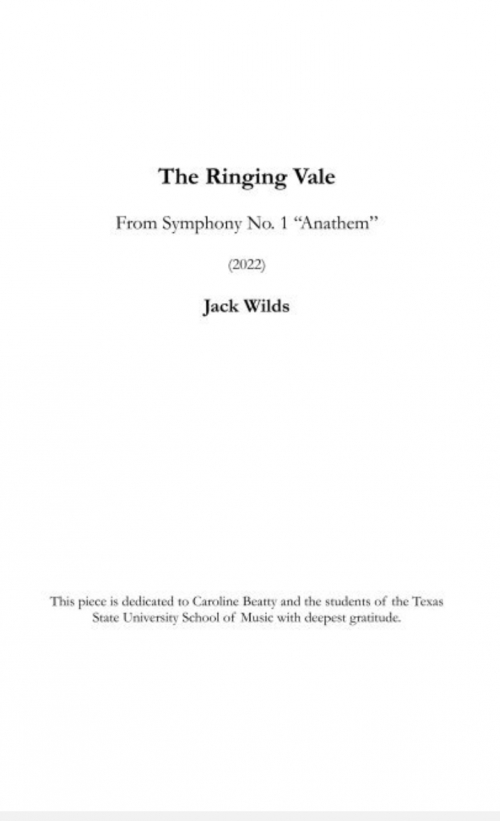 鳴り響く谷（ジャック・ワイルド）（スコアのみ）【The Ringing Vale】
