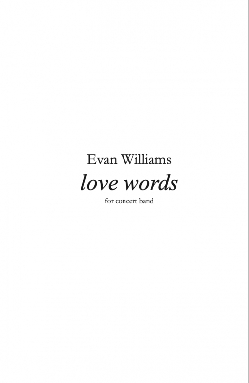 ラブ・ワード（エヴァン・ウィリアムス）（スコアのみ）【Love Words】