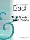 3つのソナタ（バッハ）（フルート+ピアノ）【3 Sonatas Nos 4, 5 & 6】
