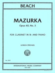マズルカ・Op.40・No.3（エイミー・ビーチ）（クラリネット+ピアノ）【Mazurka Opus 40 No. 3】