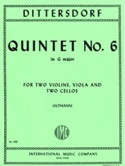 五重奏曲・No.6・ト長調  (カール・ディッタース・フォン・ディッタースドルフ)（弦楽五重奏）【Quintet No. 6 in G major】