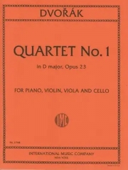 四重奏曲・No.1・ニ長調・Op.23（アントニン・ドヴォルザーク）（弦楽三重奏+ピアノ）【Quartet No. 1 in D major, Opus 23】
