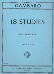 18の練習曲  (ジオアニア・バティースト・ガンバロ)  (バスーン）【18 Studies】