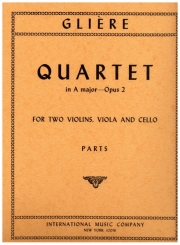四重奏曲・イ長調・Op.2  (レインゴリト・グリエール)（弦楽四重奏）【Quartet in A major, Opus 2】
