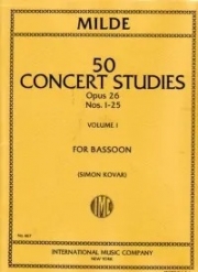 50の演奏会用練習曲・Op.26・Vol.1（ルートヴィヒ・ミルデ） (バスーン）【50 Concert Studies, Opus 26: Volume I, Nos. 1-25】
