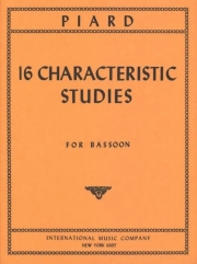16の性格的練習曲（マリウス・ピヤール） (バスーン）【16 Characteristic Studies】