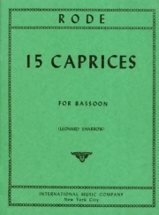 15のカプリース（ピエール・ロード） (バスーン）【15 Caprices】