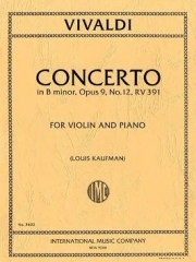 協奏曲・ロ短調・Op.9・No.12  (アントニオ・ヴィヴァルディ)（ヴァイオリン+ピアノ）【Concerto in B minor, Opus 9, No. 12】