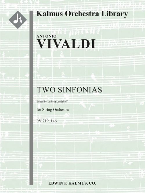 2つのシンフォニア  (アントニオ・ヴィヴァルディ)（スコアのみ）【Two Sinfonias: Nos. 1 (Op. 204, RV 719) and 2 (RV 146/F.XI】