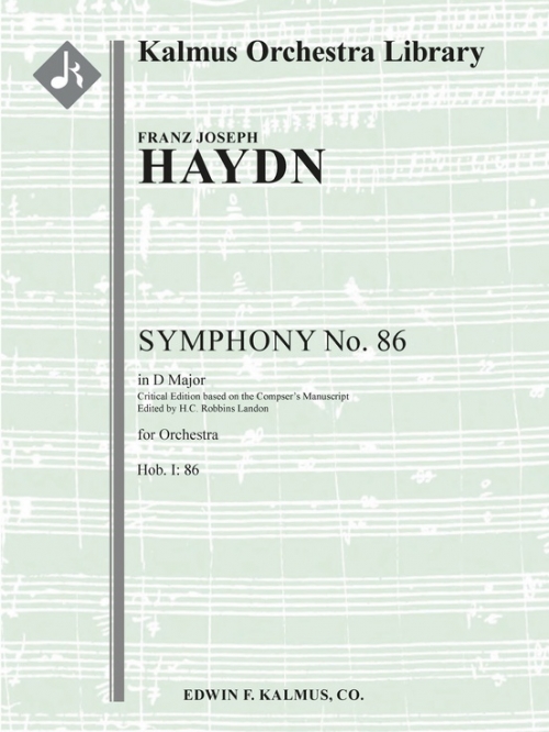 交響曲・ニ長調・Op.86  (フランツ・ヨーゼフ・ハイドン)（スコアのみ）【Symphony No. 86 in D】