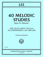 40のメロディック練習曲・Op.31・Vol.1（ゼバスティアン・リー）（チェロ二重奏）【40 Melodic Studies, Opus 31, Volume I】