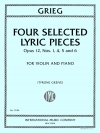 『抒情小曲集』より4つの小品（エドヴァルド・グリーグ）（ヴァイオリン+ピアノ）【Four Selected Lyric Pieces, Op. 12, Nos. 1, 4, 5, and 6】