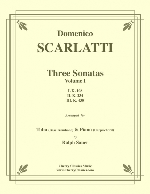 3つのソナタ（ドメニコ・スカルラッティ） （バストロンボーン+ピアノ）【Three Sonatas】
