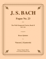 フーガ・No.23「平均律クラヴィア曲集第2巻」より（バッハ）（金管五重奏）【Fugue No. 23, BWV 892 from The Well-Tempered Clavier, Book】