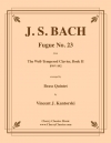 フーガ・No.23「平均律クラヴィア曲集第2巻」より（バッハ）（金管五重奏）【Fugue No. 23, BWV 892 from The Well-Tempered Clavier, Book】