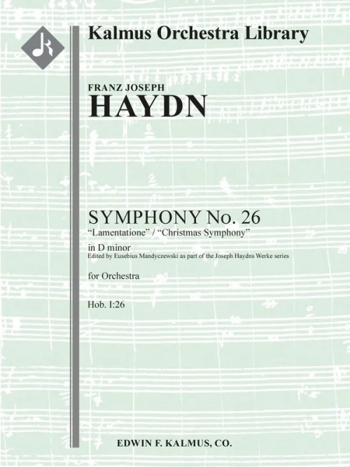 交響曲第26番・ニ短調「ラメンタツィオーネ」  (フランツ・ヨーゼフ・ハイドン)（スコアのみ）【Symphony No. 26 in D minor 'Lamentatione'】